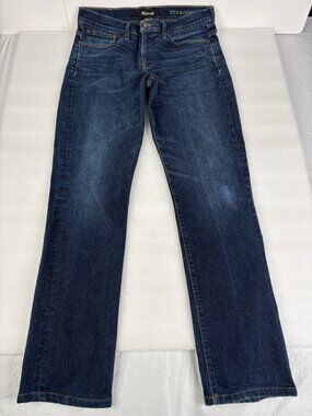 Madewell Straight Leg Dark Wash Jeans Men’s 34x33 5 Pocket Stretch Blue Denim